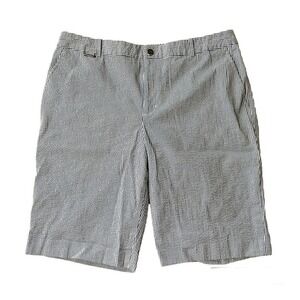 Ralph Lauren LRL Lauren Active Seersucker Bermuda Shorts 14 Blue White S…